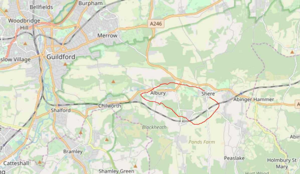 Surrey Hills Walk Route Map